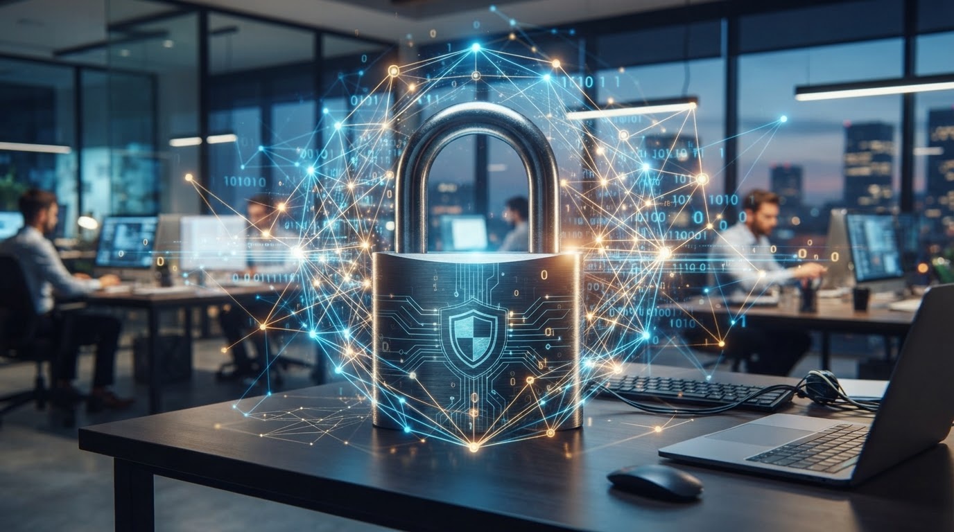 Visual representation of cyber security and liability